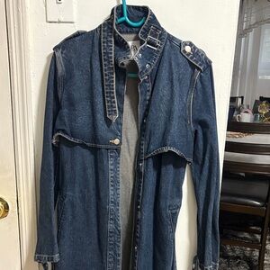Zara Dark Blue Denim Trench Coat